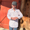 Panhandle Men's White Cards Long Sleeve Fancy Snap Shirt RMN6S07104