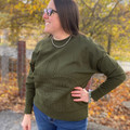 Panhandle Ladies Hunter Green Boot Stitch Lightweight Sweatshirt