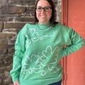 Hand-dyed Green 4-Leaf Clover Pullover Sweatshirt