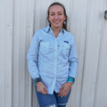 Panhandle Ladies Turquoise Long Sleeve Snap Shirt RWN2S07091