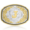 Montana Silversmiths Western Initial Buckle - Letter J