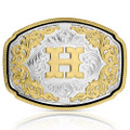 Montana Silversmiths Western Initial Buckle - Letter H