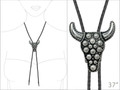 Western Ball Steer Head Bolo Tie AN4705-SB