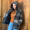 Panhandle Ladies Black Aztec Hooded Puffer Jacket DW92C06854