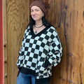 Oversized Checkerboard Sweatshirt