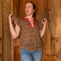 Leopard Flutter Sleeve Blouse IT18832