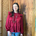 Garnet Tiered Ruffle Sleeve Blouse