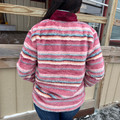 Hooey Women's Pink Stripe Fleece Pullover