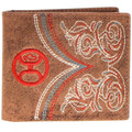 Hooey "Ranger" Red and Tan Embroidered Bifold Wallet