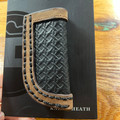 Hooey Hands Up Basket Weave Basket Weave Embossed Leather Knife Sheath