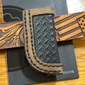 Hooey Hands Up Basket Weave Basket Weave Embossed Leather Knife Sheath