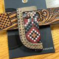 Hooey Takoda Hooey Beaded Aztec Embossed Leather Knife Sheath