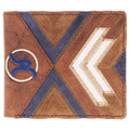 Hooey Kamali Roughy Roughout Brown Blue & Ivory Bifold Wallet