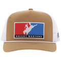 Hooey Wright Brothers Tan & White 5 Panel Trucker Hat WB021