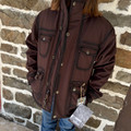 STS Ranch Youth Brown Brazos Jacket With Hidden Hood
