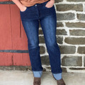 2 Fly Dark Wash Line Drive Cuffed Jean