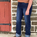 2 Fly Dark Wash Line Drive Cuffed Jean