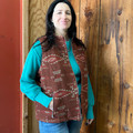 L&B Maroon and Orange Aztec Vest