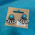 Turquoise and Silver Blossom Post Earrings