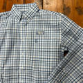 Panhandle Men's Blue Plaid Long Sleeve Button Down Shirt SMB2S07400