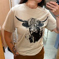 Cream Highland Cow Graphic Tee
