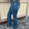 Rock & Roll Ladies Two Toned Embroidered Medium Vintage Mid Rise Trouser Jeans