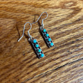 Navajo Handmade Kingman Turquoise Earrings - Esther White