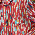 Panhandle Girl's Coral Feather Long Sleeve Snap Shirt