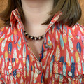 Panhandle Girl's Coral Feather Long Sleeve Snap Shirt