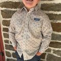 Panhandle Boy's Long Sleeve Two Pocket Snap in Natural PBN2S08142