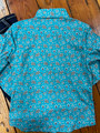 Panhandle Girl's Turquoise Long Sleeve Two Pocket Snap Shirt
