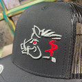 Hooey Sniper Pig Black & Grey Trucker Hat