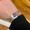 Navajo Handmade Charoite Bracelet - Esther White