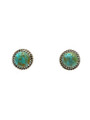 Navajo Handmade Kingman Turquoise Earrings - Esther White
