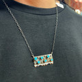 Navajo Handmade Kingman Turquoise Necklace - Steve Francisco