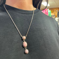 Hada Collection Pink Opal Triple Stone Lariat Necklace