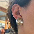 Sterling Silver Large Circle Concho Earrings