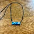 Navajo Handmade Ice Blue Dahlia Necklace - Tia Long