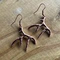 Gold Deer Antler Dangle Earrings