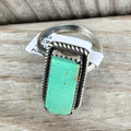 Navajo Handmade Kingman Turquoise Adjustable Ring - Tia Long