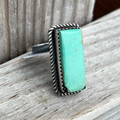 Navajo Handmade Kingman Turquoise Adjustable Ring - Tia Long