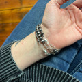 Sterling Silver Alternating Pearls Bracelet