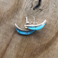 Zuni Handmade Turquoise Crescent Post Earrings - Kent Lonjose
