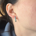 Zuni Handmade Turquoise Crescent Post Earrings - Kent Lonjose