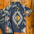 Hooey Boy's Weekender Navy Aztec Polo HP2601NVAZ-Y