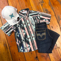 Hooey Boy's "Sol" Pink Aztec Short Sleeve Snap Shirt HT2621PKAZ-Y