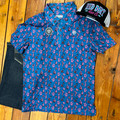 Rock & Roll Men's Royal Blue Cactus Printed Polo Shirt