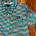 Rock & Roll Men's Teal Geometric Reflex Short Sleeve Shirt