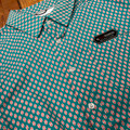 Rock & Roll Men's Teal Geometric Reflex Short Sleeve Shirt