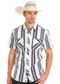 Rock & Roll Vintage Stripe Black and White Snap Shirt